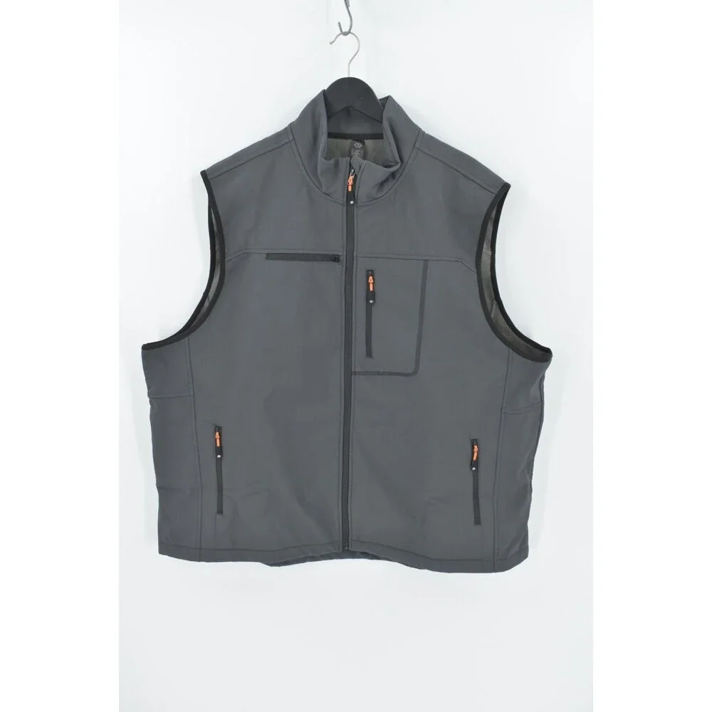 MoFiz Mens 3XL Softshell Fleece Lined Vest Grey Golf Activewear